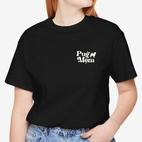 Pug Mom T- Shirt -  Retro Pug Shirt for Women